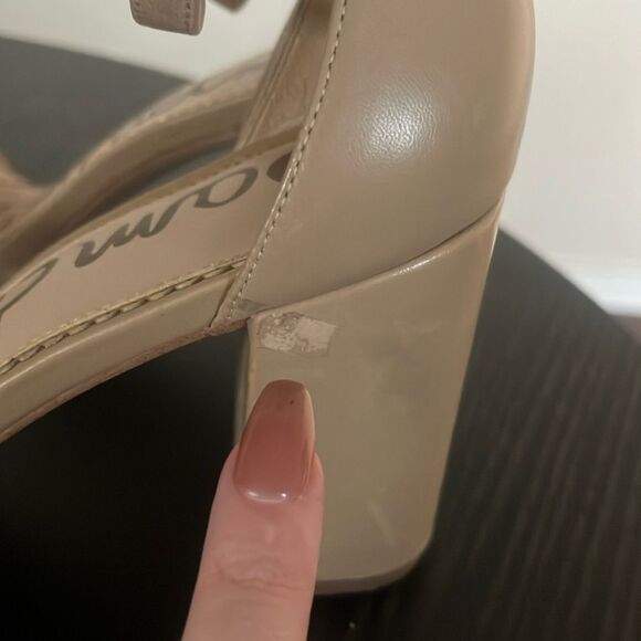 Sam Edleman Odilia Nude Tan Leather Scalloped Heels Size 9 - Picture 4 of 13